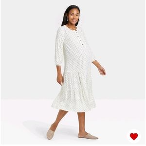 The Nines by Hatch 3/4 Sleeve Henley Maternity Dress